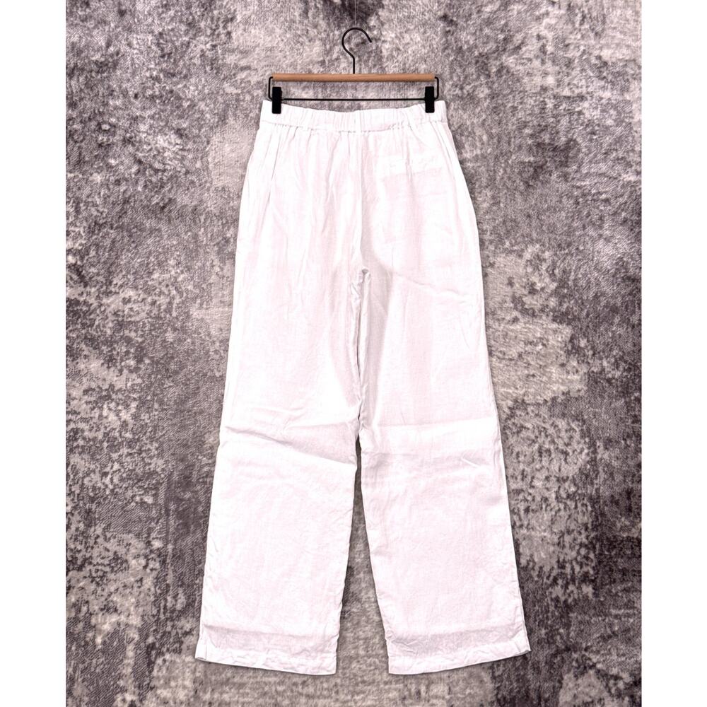 Quince 100% European Linen Pleated Trouser Pants 6 Womens White - Picture 2 of 8